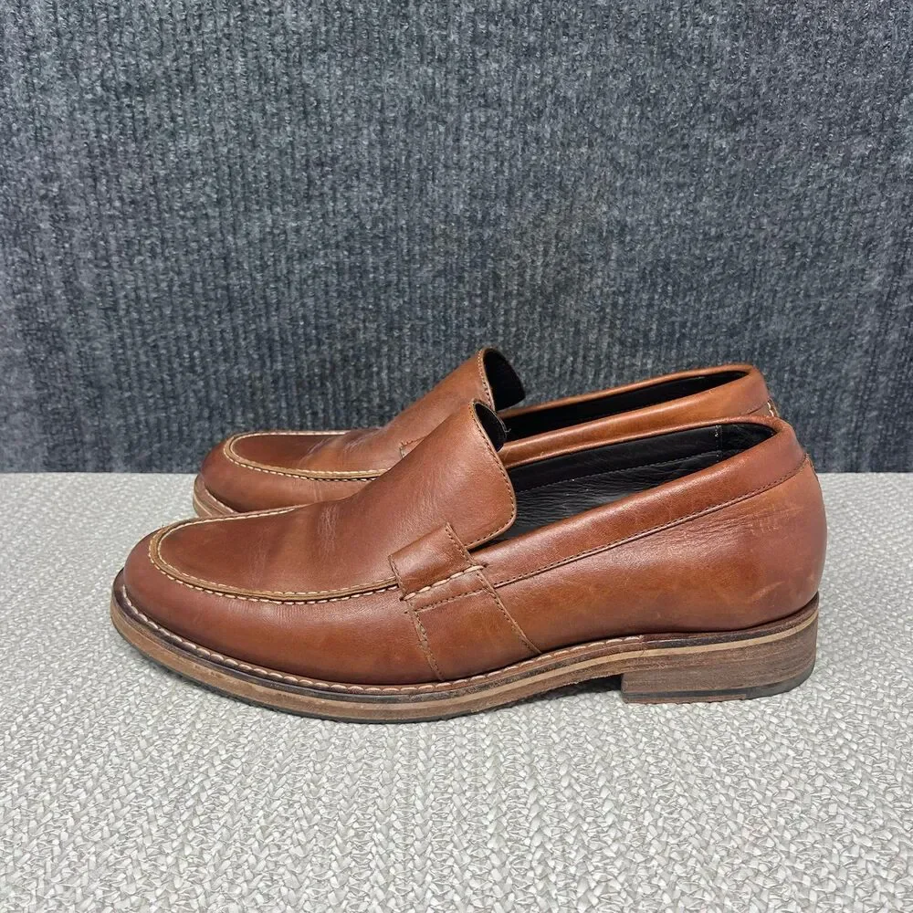 Helm The Wilson Loafers Brown Leather Slip On Dress Shoes Mens 11.5